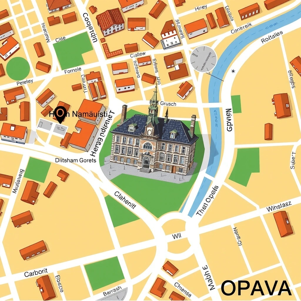 Map showing VitalGlow Essentials location in Opava city center